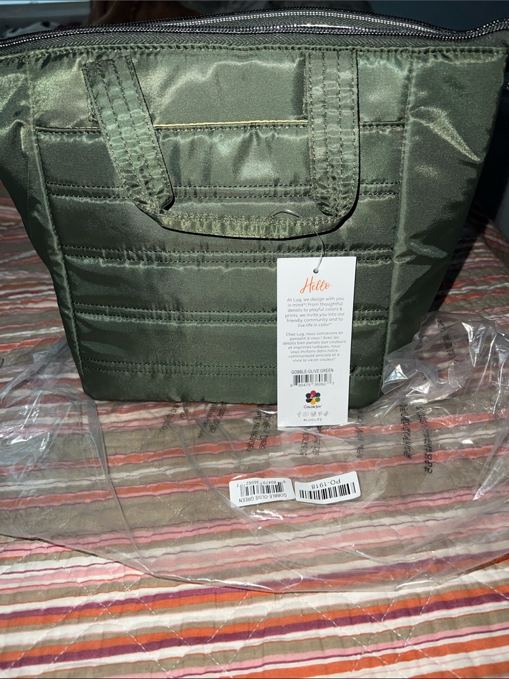 NWT~LUG~Gobble Lunch Tote in Olive Green
